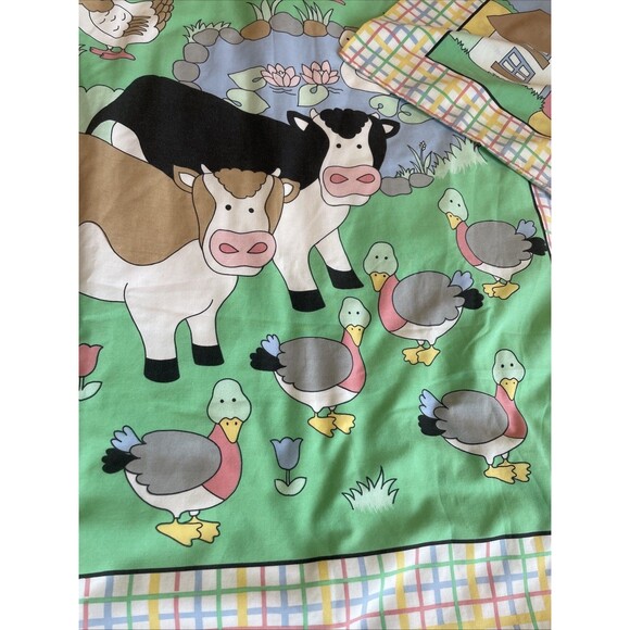 Vintage 90’s Farm McDonald Vantona Duvet Cover Toddler Bed Bedding Pillowcase - Picture 7 of 10